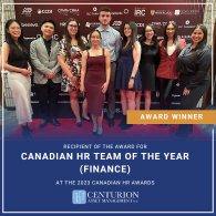 Centurion's HR team at the 2023 Canadian HR awards.